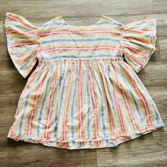 Free People Summer Nights Striped Dress in Yellow Small 100% Cotton - Picture 6 of 8